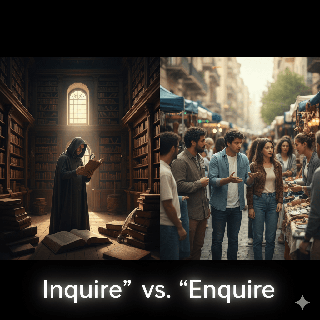 “Inquire” vs. “Enquire” image