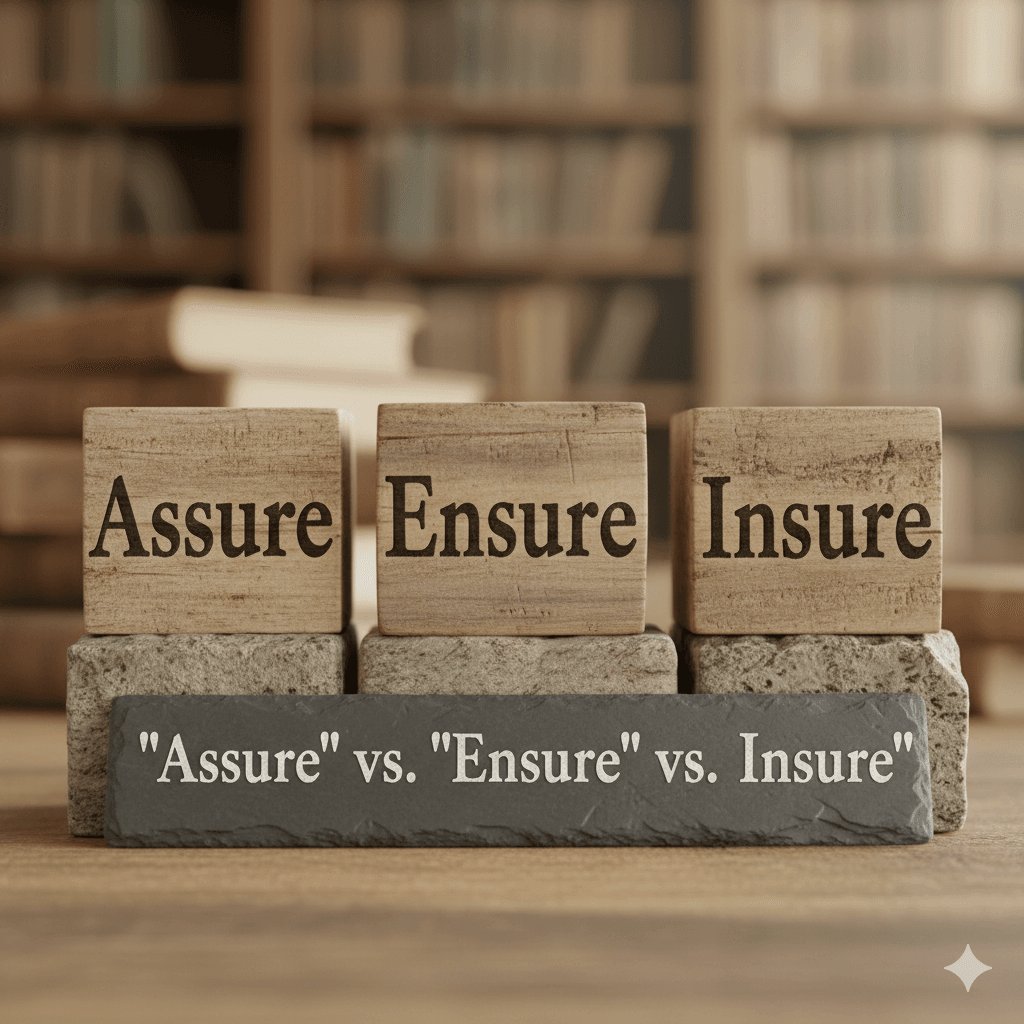“Assure” vs. “Ensure” vs. “Insure” image