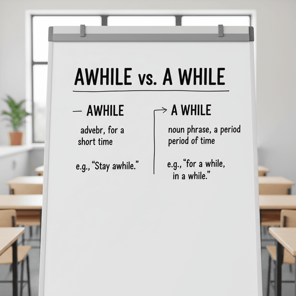 Awhile vs. A While image