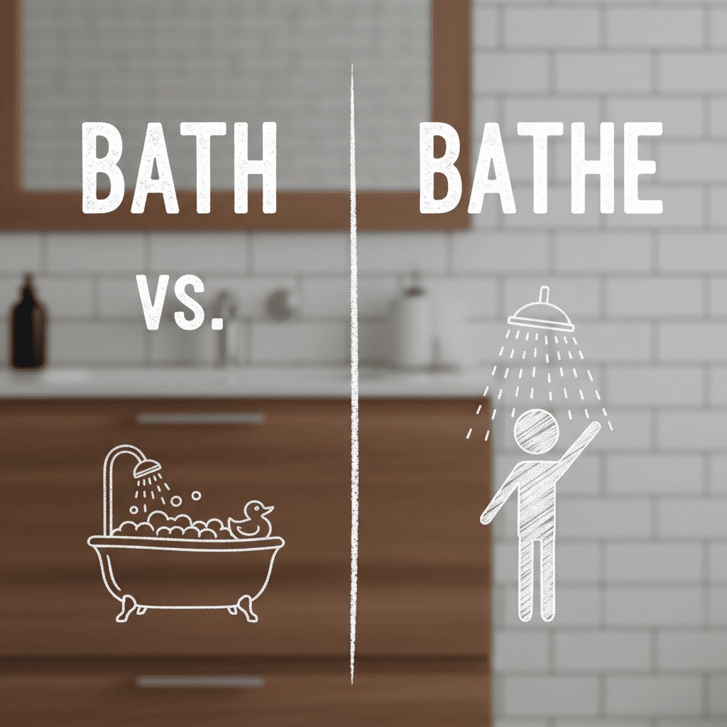 Bath vs. Bathe image