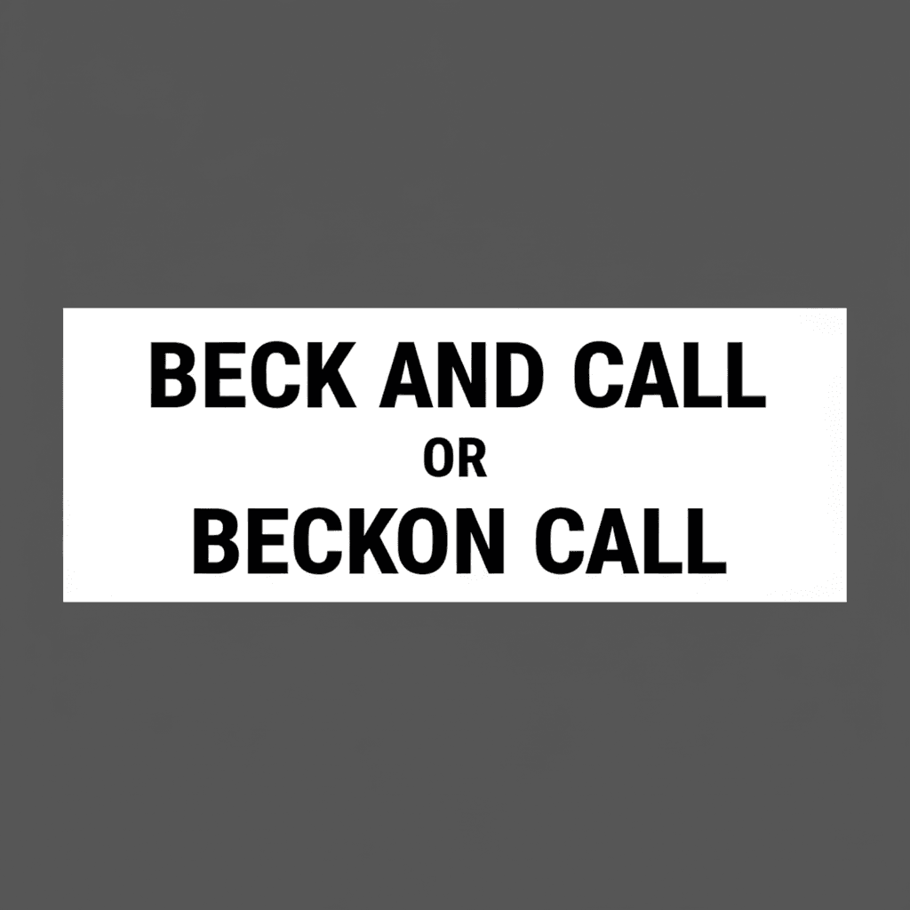 “Beck and Call” or “Beckon Call” image