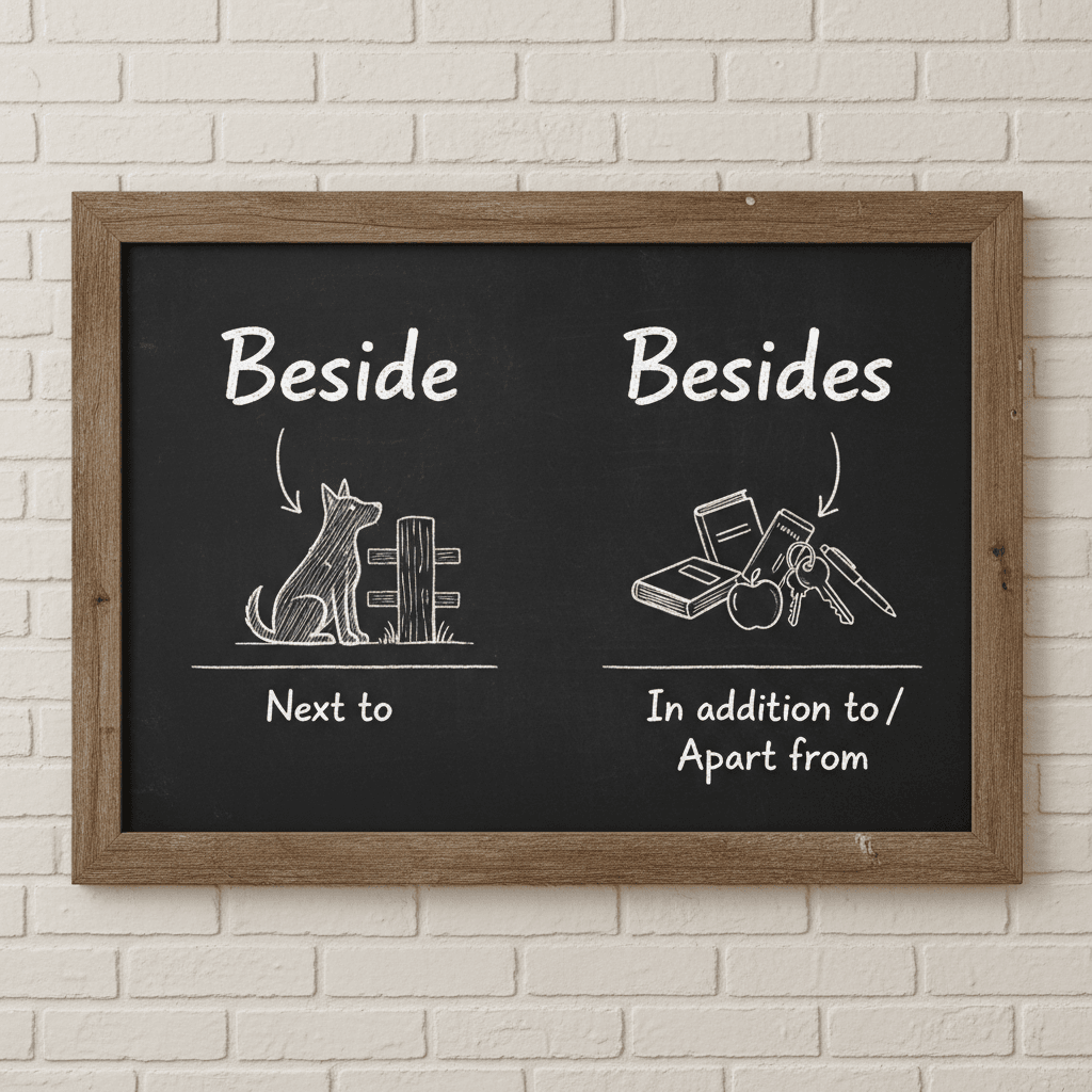 Beside vs. Besides image