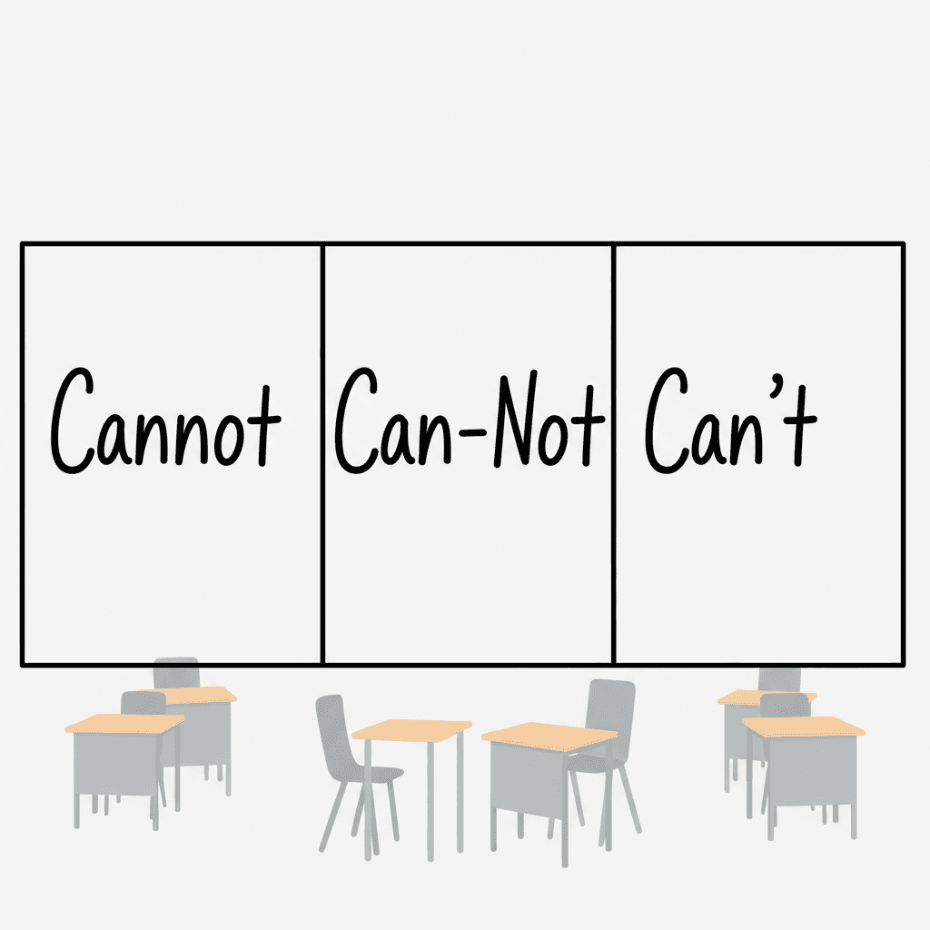 Cannot vs. Can Not vs. Can’t image