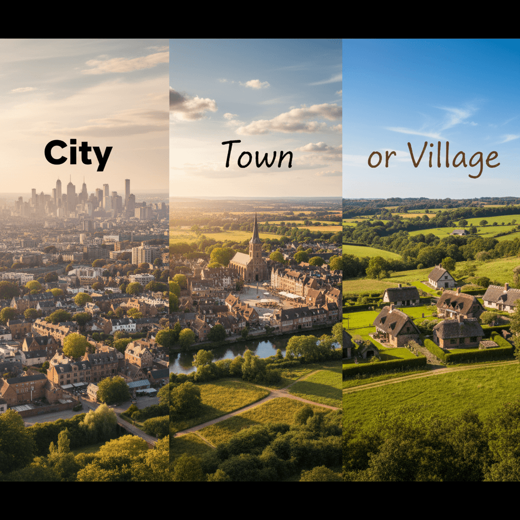 City Vs Town Vs Village image