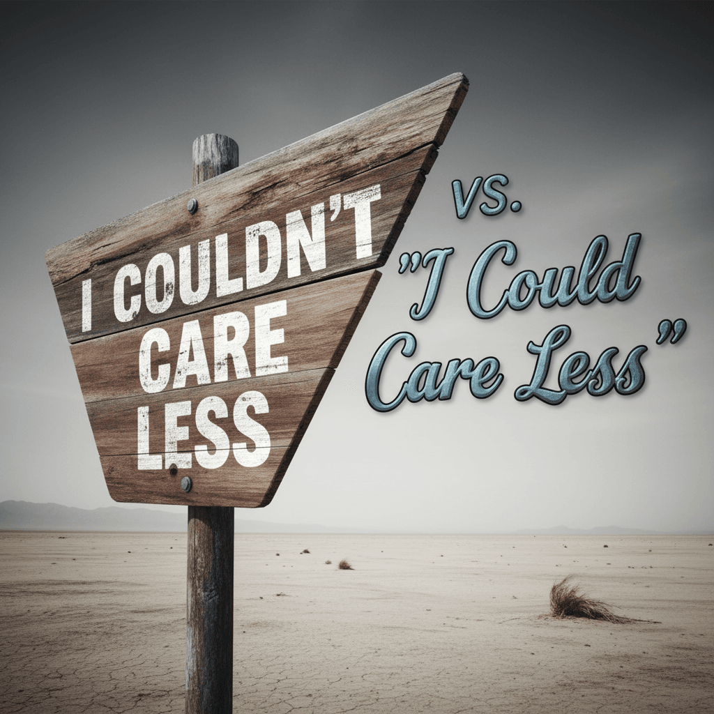 “I Couldn’t Care Less” vs. “I Could Care Less” image