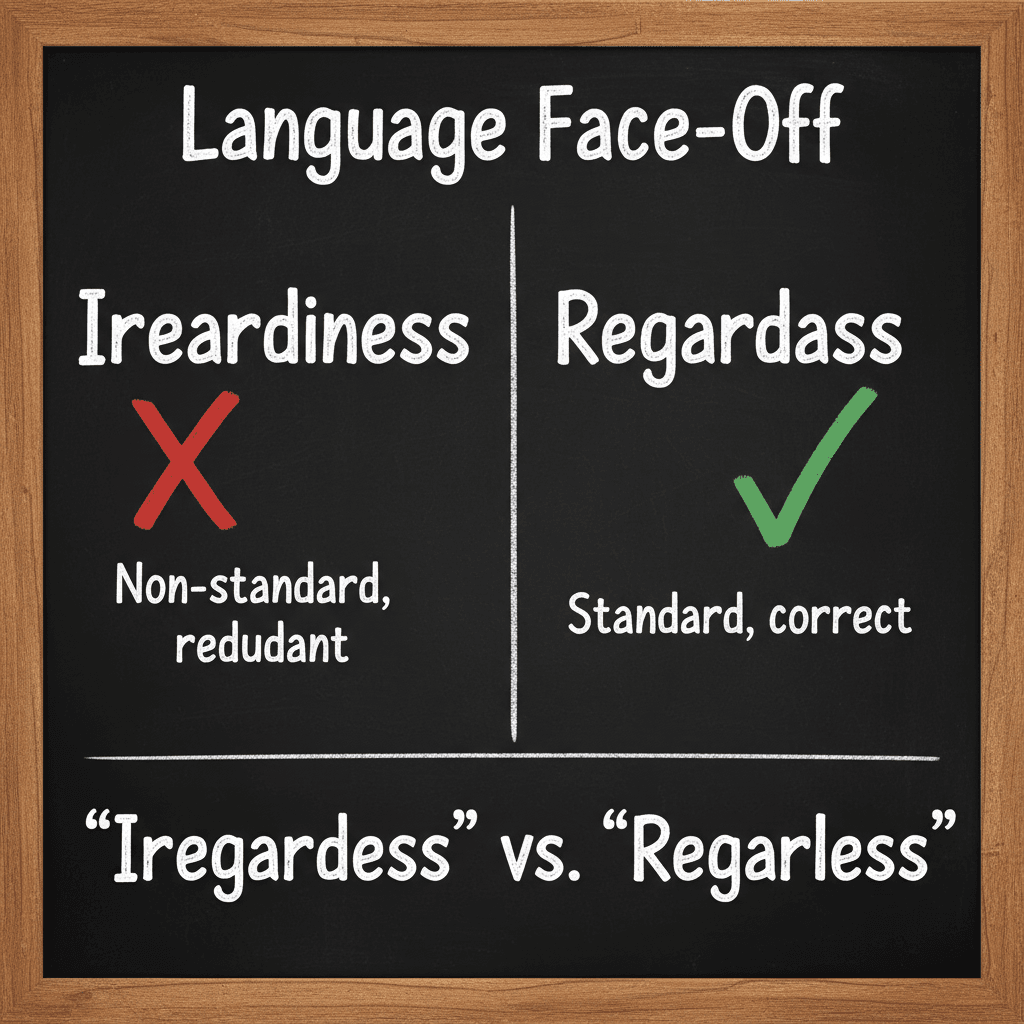 “Irregardless” vs. “Regardless” image