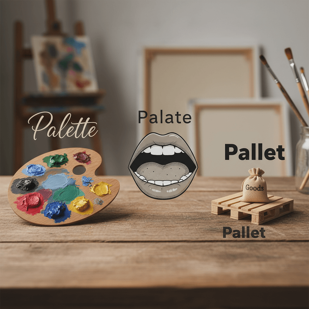 “Palate,” “Palette,” or “Pallet”