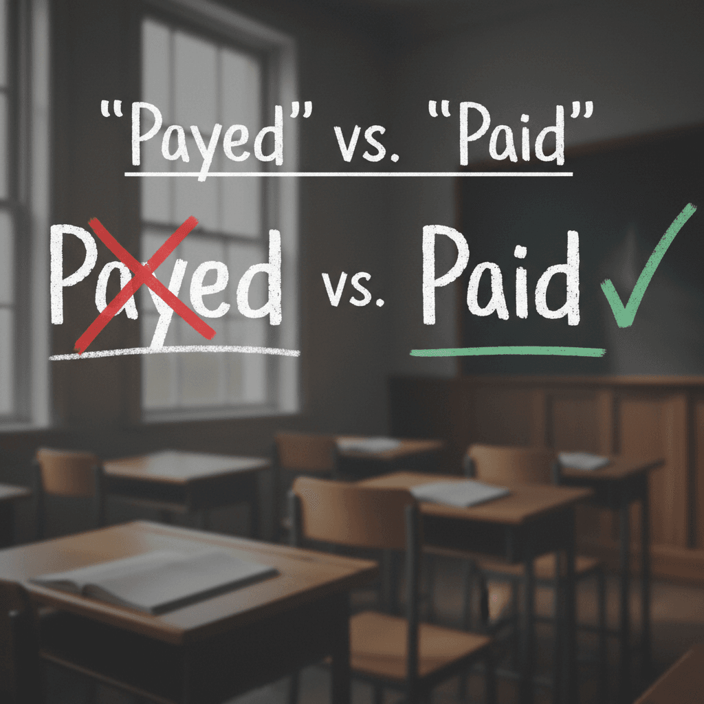 “Payed” vs. “Paid” image