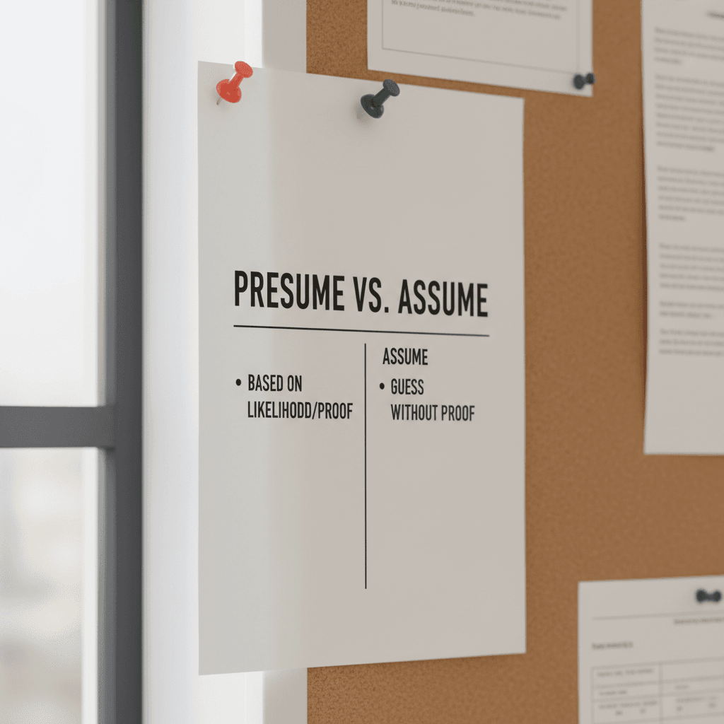 Presume vs. Assume image