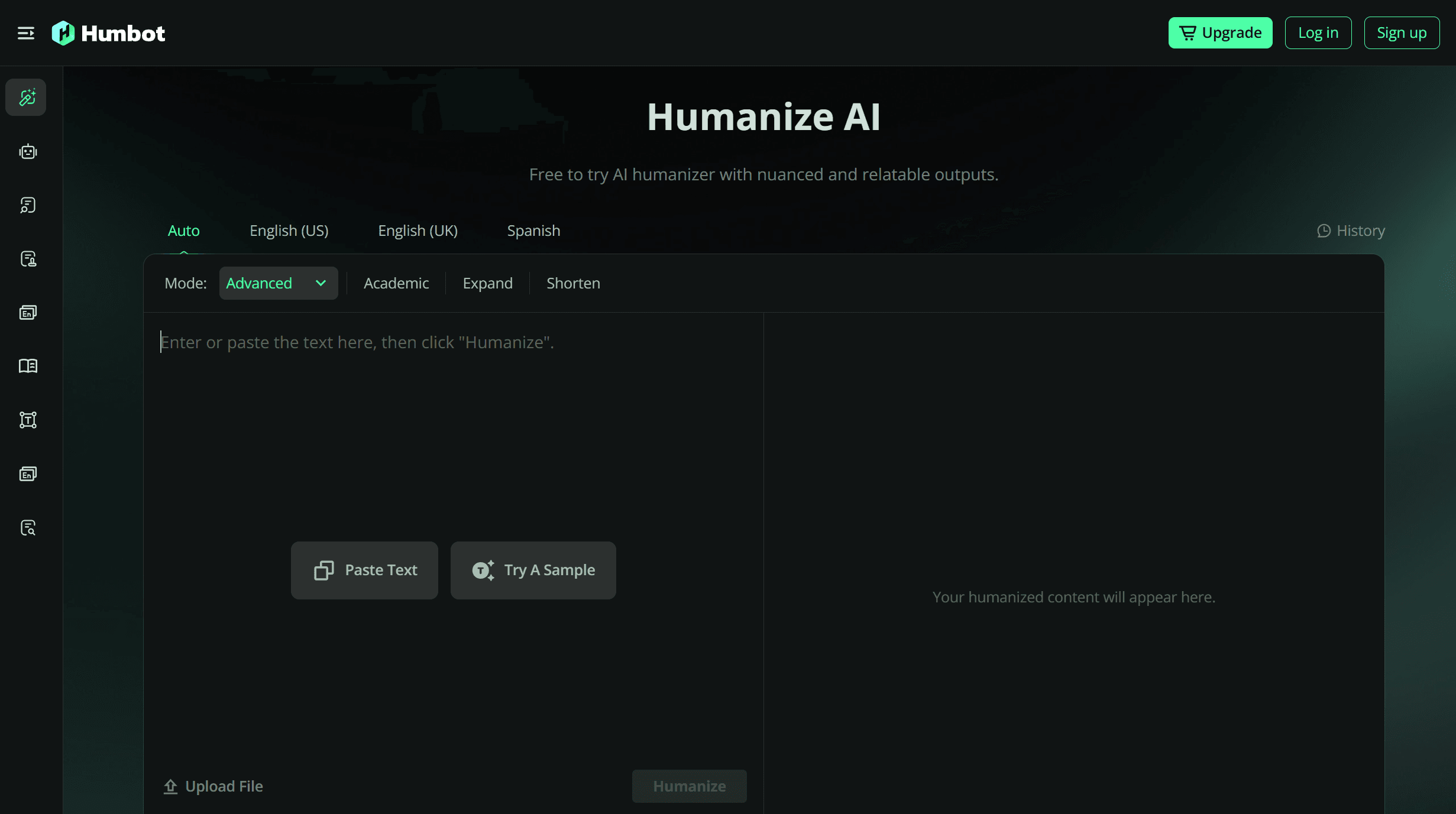 humbot homepage
