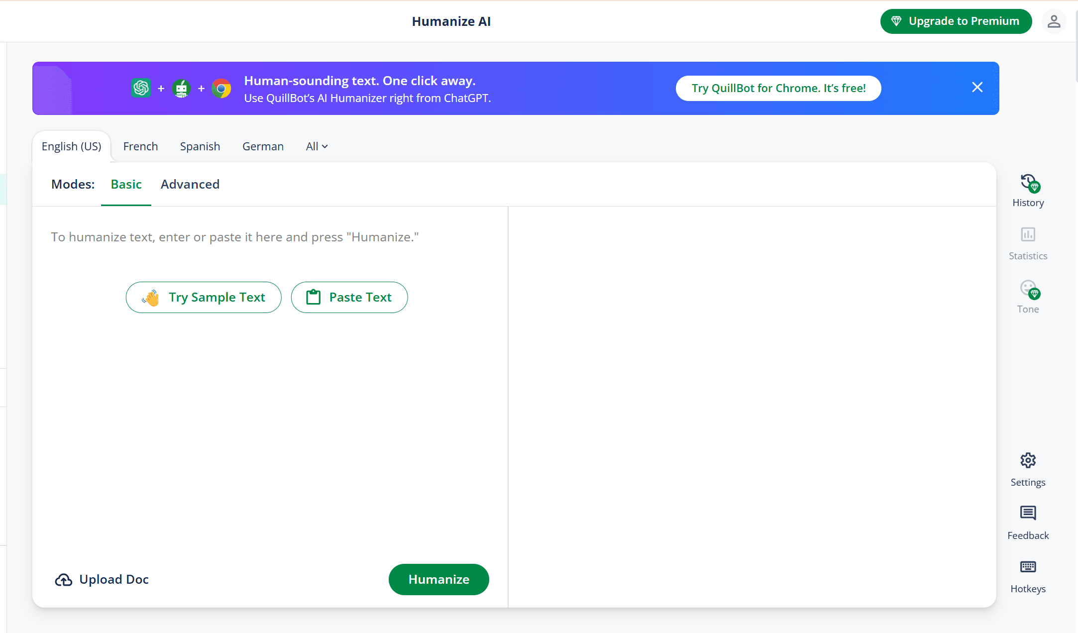 quillbot ai humanizer homepage